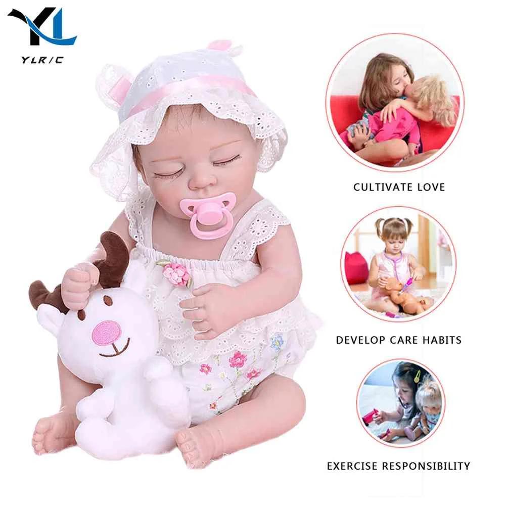 

47cm Reborn Baby Pretend Play Soft Silicone Reborn Dolls Appease Toys Adorable Reborn Baby Doll Photography Prop Kits for Infant