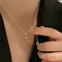 fashion crystal pendant necklace rose gold color neckalce jewelry for women gifts