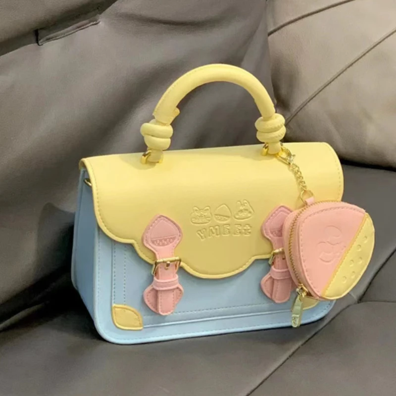 

Xiuya Cute Kawaii Shoulder Bag Animal Letter Print Colorblock Crossbody Bag 2023 Summer Youthful Casual Fashion Designer Handbag