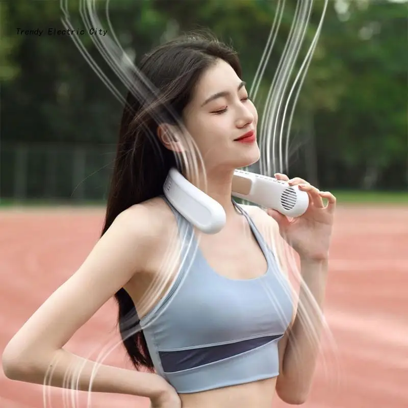 

R9CD портативный шейный вентилятор, безлопастный полупроводниковый охлаждающий вентилятор 4000 мАч