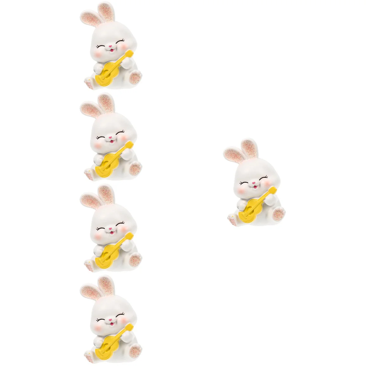 

5pcs Desktop Miniature Rabbit Figurine Cartoon Rabbit DIY Car Bunny Decoration