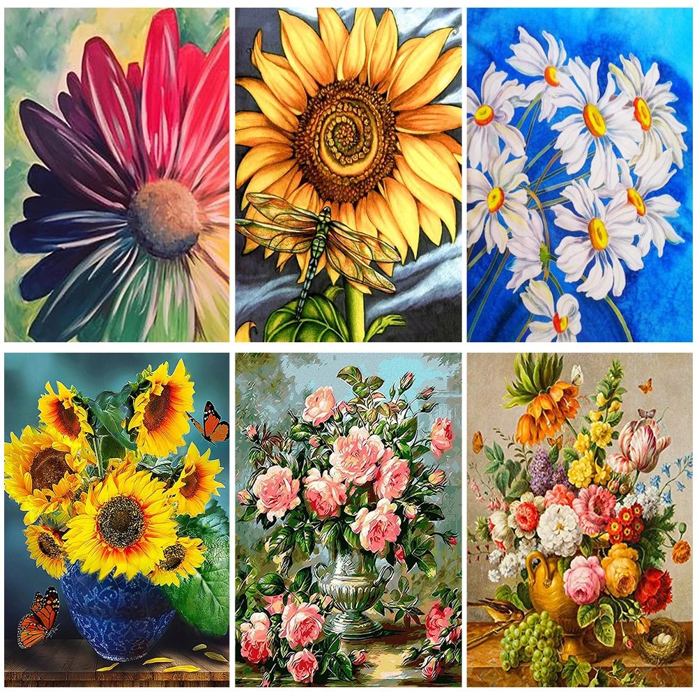 

Miaodu 5D Diamond Mosaic Sunflower Full Drill Diamond Painting Flower Embroidery Handmade Gift Decoration Living Room