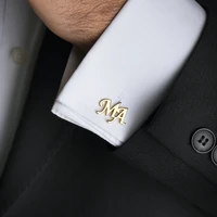 custom initials 1 3 letter cufflinks mens personalized stainless steel jewelry french suit accessories jewellery groomsmen gift