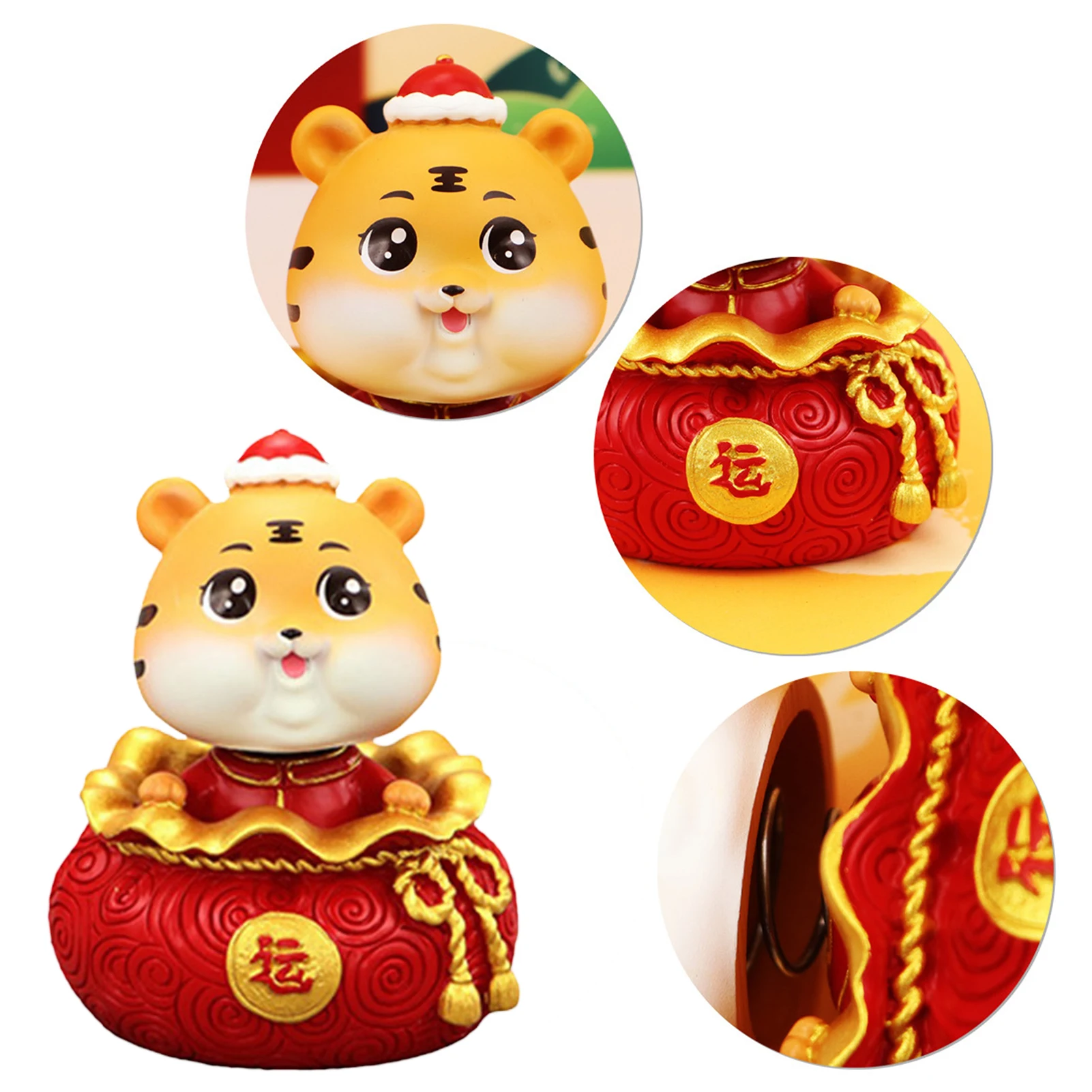 Статуя знака зодиака Тигра для приборной панели Бобл-головки фигурки из смолы