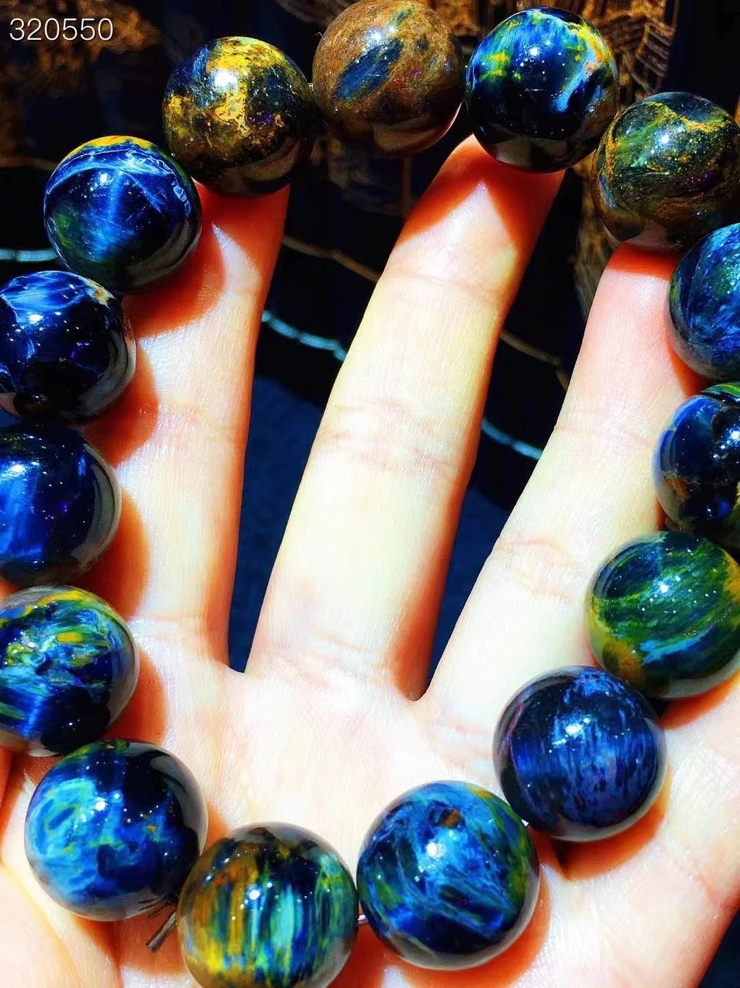 

Natural Blue Pietersite 10mm Round Beads Bracelet Jewelry Cat Eye 15mm Stretch Healing Bracelet From Namibia Women Men AAAAAA