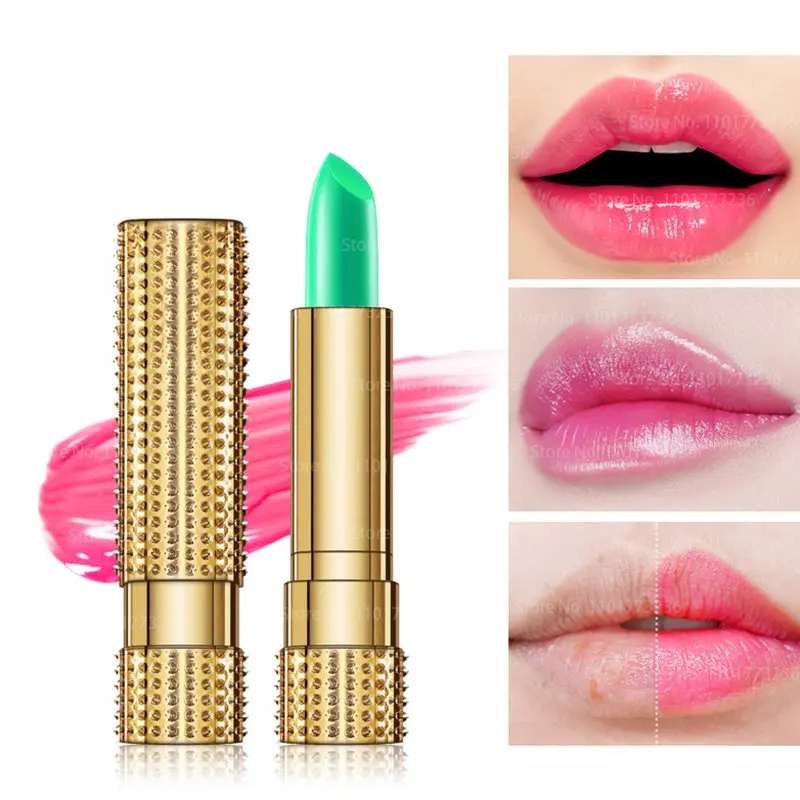 

Natural Aloe Vera Green Lipstick Temperature Change Color Lip Stick Long Lasting Moisturizing Not Easy To Fade