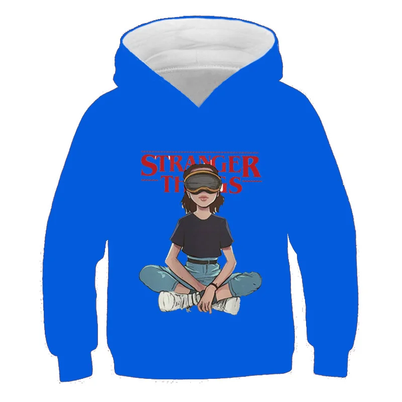 

Children Stranger Things 4 Cotton Hoodies Girls Boys Spring Autumn Cartoon Fashion Hellfire Club Long Sleeves Sweatshirts 4-14 Y