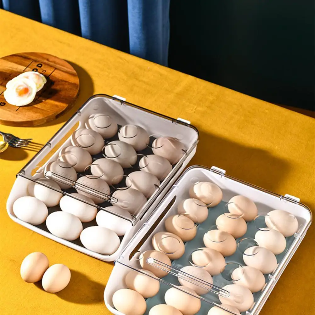 

Egg Storage Container Wear Resistance Automatic Egg Rolling Easy to Clean Plastic Egg Storage Container for Kitchen