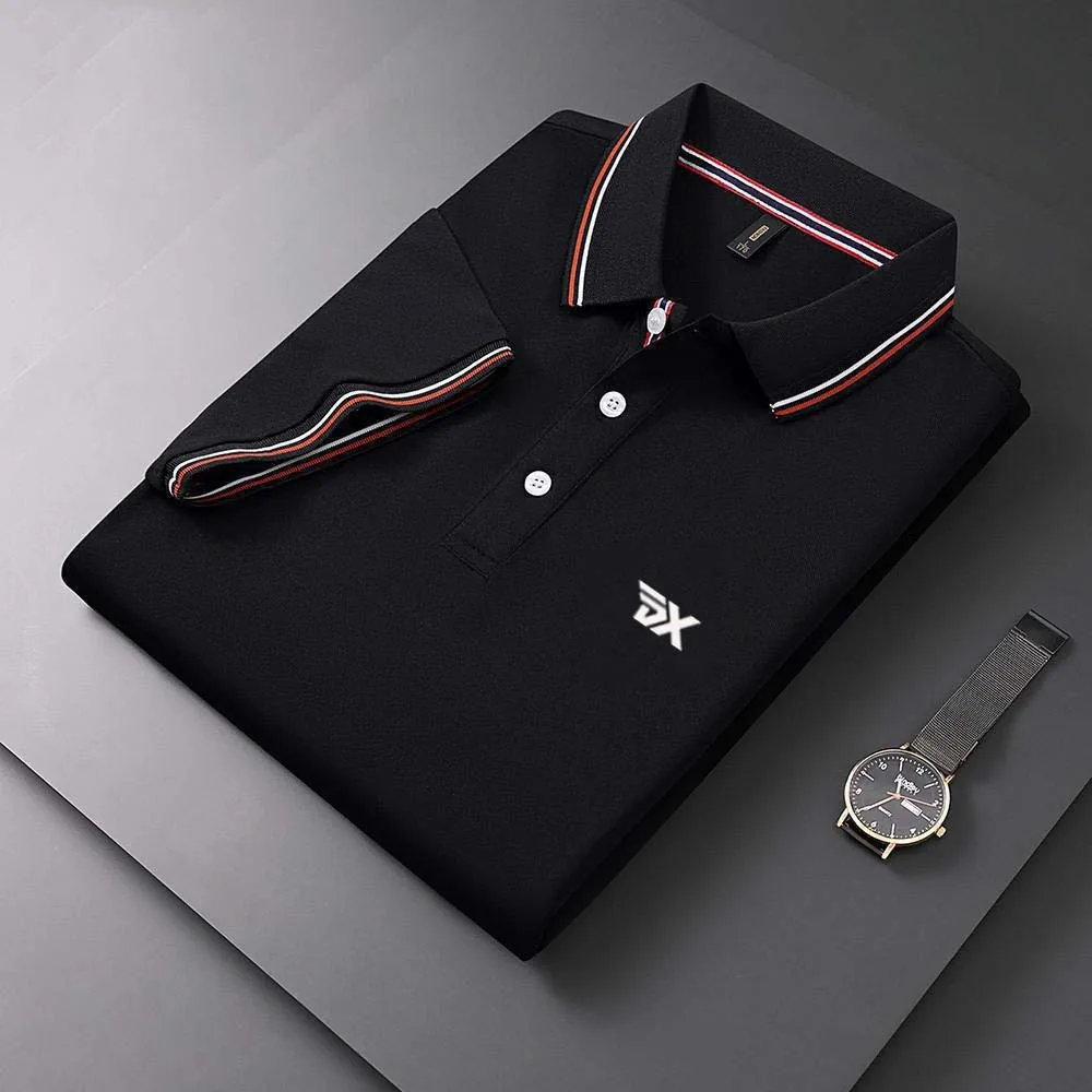 Golf Apparel Men's Summer Knitted Polo Shirt Casual Business Polo Collar Short Sleeve T-shirt Golf Sports Top Men's Wear