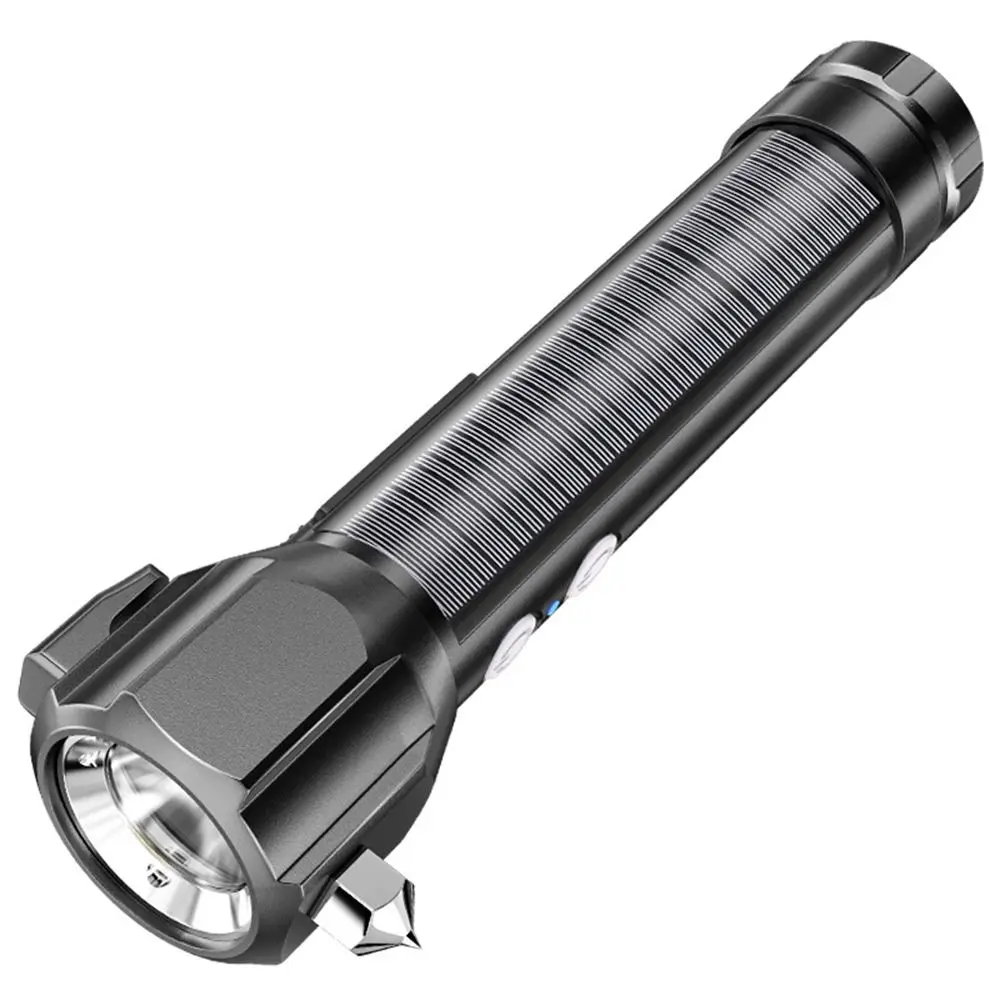 

Emergency High Brightness With Safety Hammer Outdoor Mobile Power Emergency Light Solar Flashlight LED Flashlight