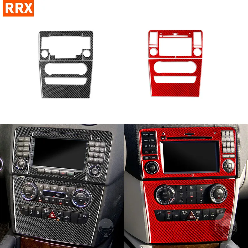

For M Class W164 2005-2011 Real Carbon Fiber Radio Navigation Air Conditioning Control Panel Set Cover Trim Car Accessories