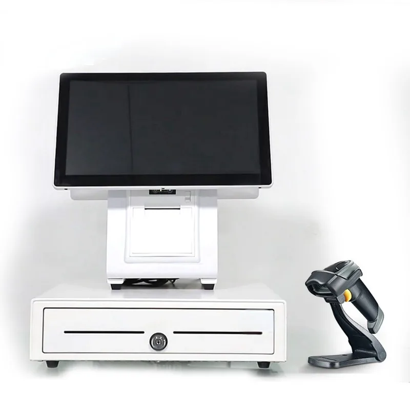 Двойной экран белый ресторан базовая система Windows pos все в одном касание для 3g
