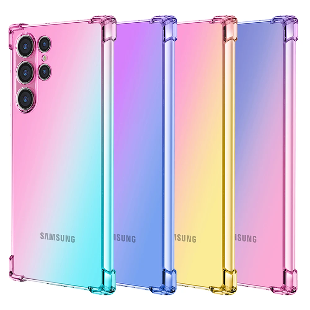 

Double Color Gradient Case for Samsung Galaxy S23 Ultra S22 Ultra S21 Ultra A04 A04s A04e A14 5G A24 A34 A54 5G Cover Silicone