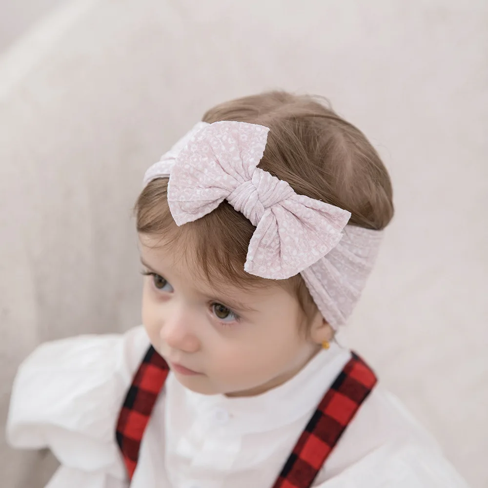 

Elastic Headband Newborn Baby Knit Bow Headwear for Girl Children Turban Soft Nylon Kids Hairrope Hair Accessories