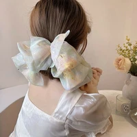 mesh crushed flower multi layer bow hair clip super fairy fluffy chiffon spring clip headdress hairpin fluffy clip accessories