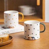 creative cute household cartoon hand painted ceramic cup coffee cup breakfast cup tea cup three dimensional chaigou horse