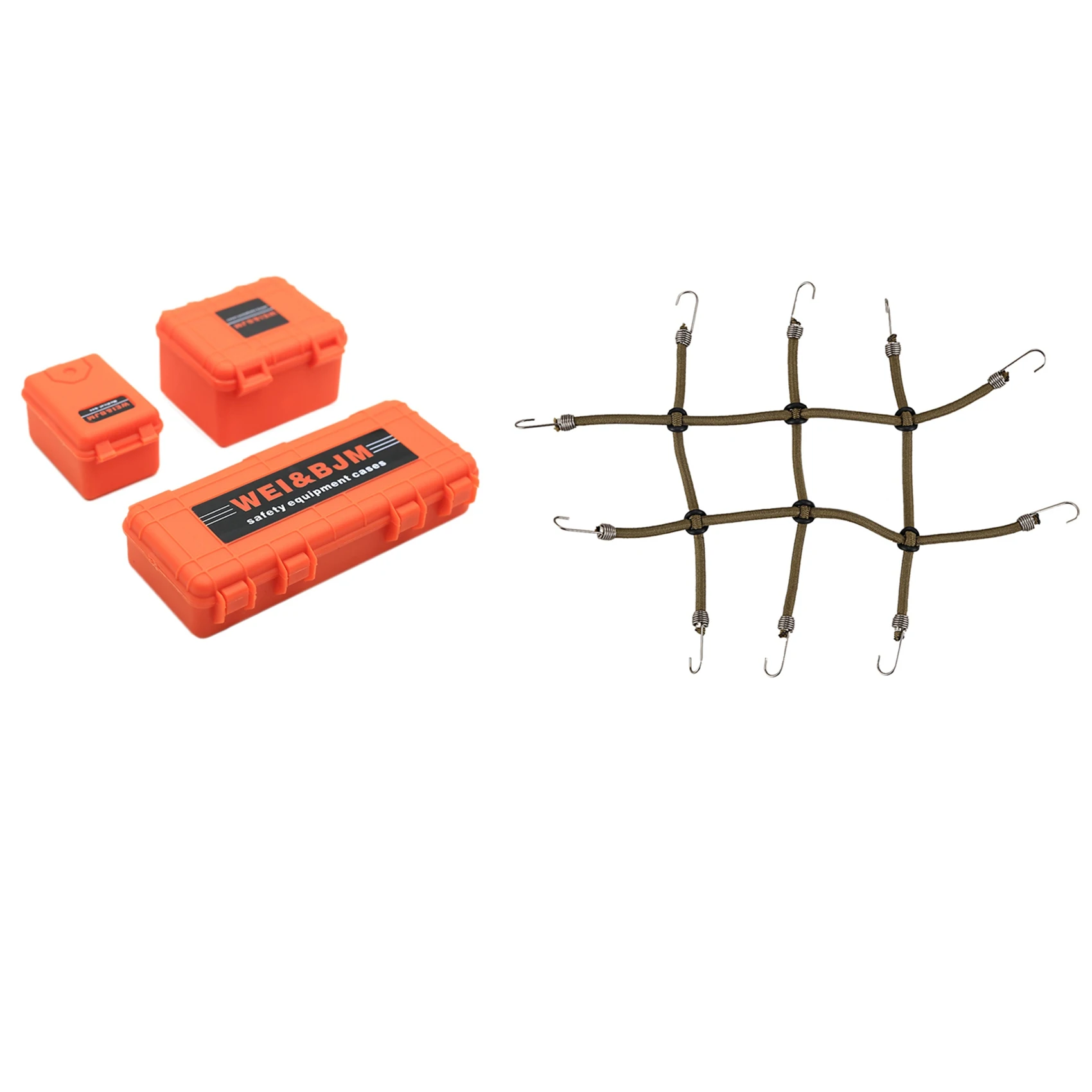 

3 шт. ящик для хранения, декоративный инструмент для Traxxas Trx4 Axial Scx10 и 1X 1:10, эластичная подъемная сетка для багажа на крышу автомобиля