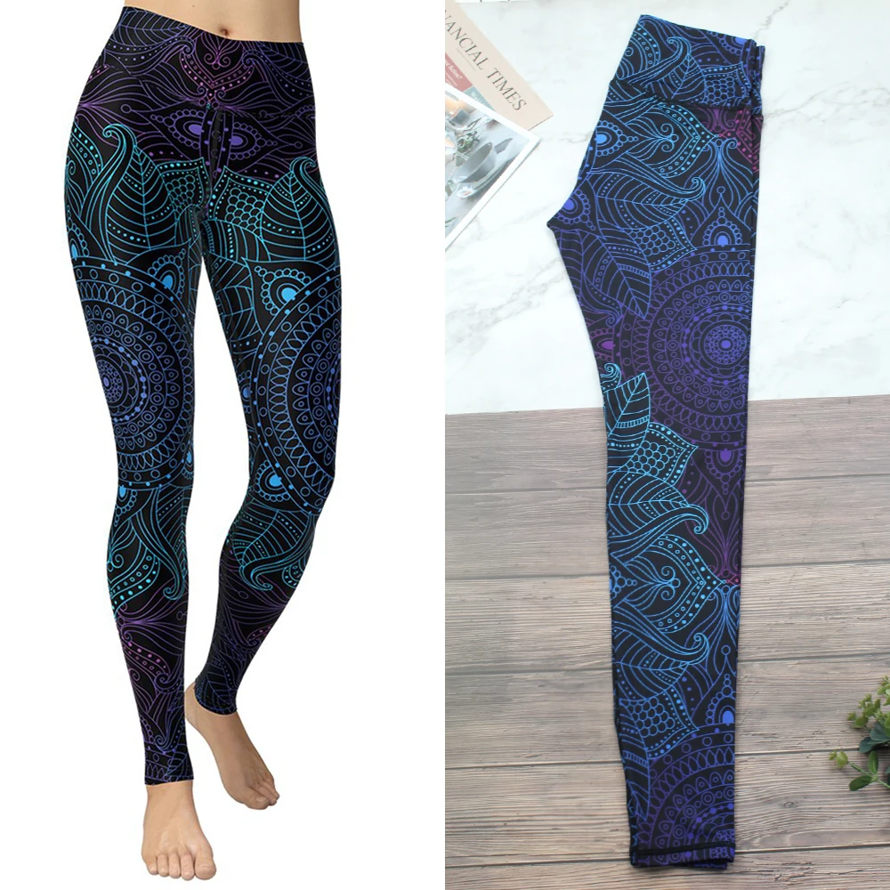 

Штаны для йоги с высокой талией, женские штаны для йоги с принтом листьев, облегающие леггинсы для тренировок, леггинсы для спортзала и йоги