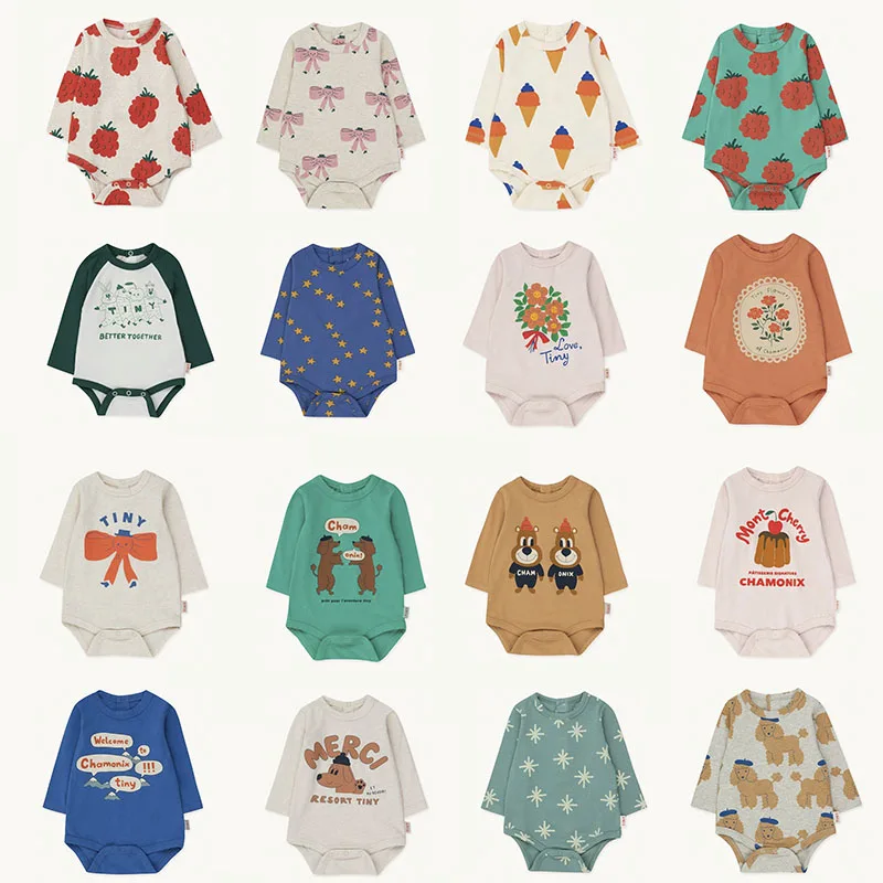 

EnkeliBB предварительная продажа 2023 AW TC детское боди с длинным рукавом милый мультяшный принт цельнокроеное Брендовое детское осеннее боди для мальчиков и девочек