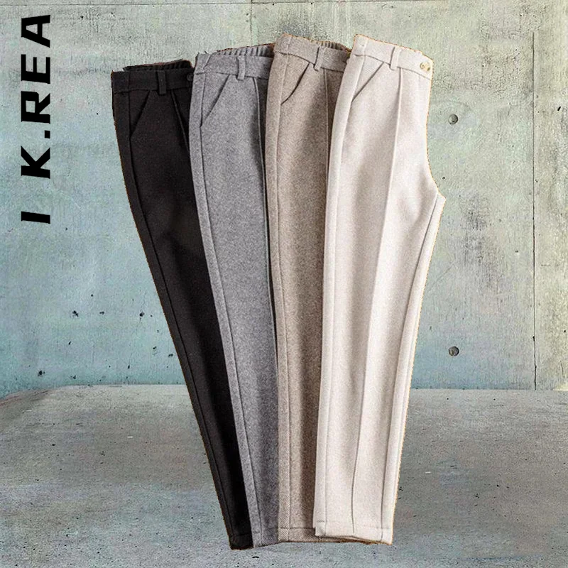 

I K.Rea Spring Women Casual Pants Pencil Female Summer 2023 Soft Korean Ankle-Length High Waist Loose Trousers Capris