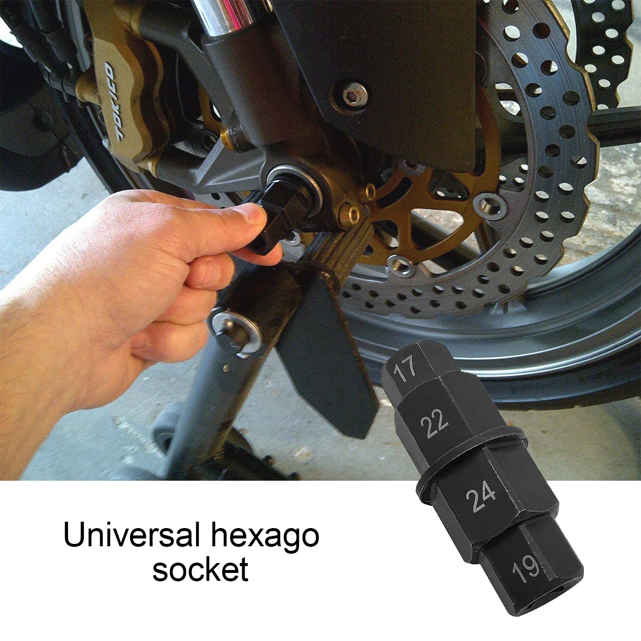 1PCS 17mm 19mm 22mm 24mm Motorcycle Front Rear Wheel Hex Spindle Driver Removal Axle Tool For Honda Kawasaki Suzuki BMW YAMAHA