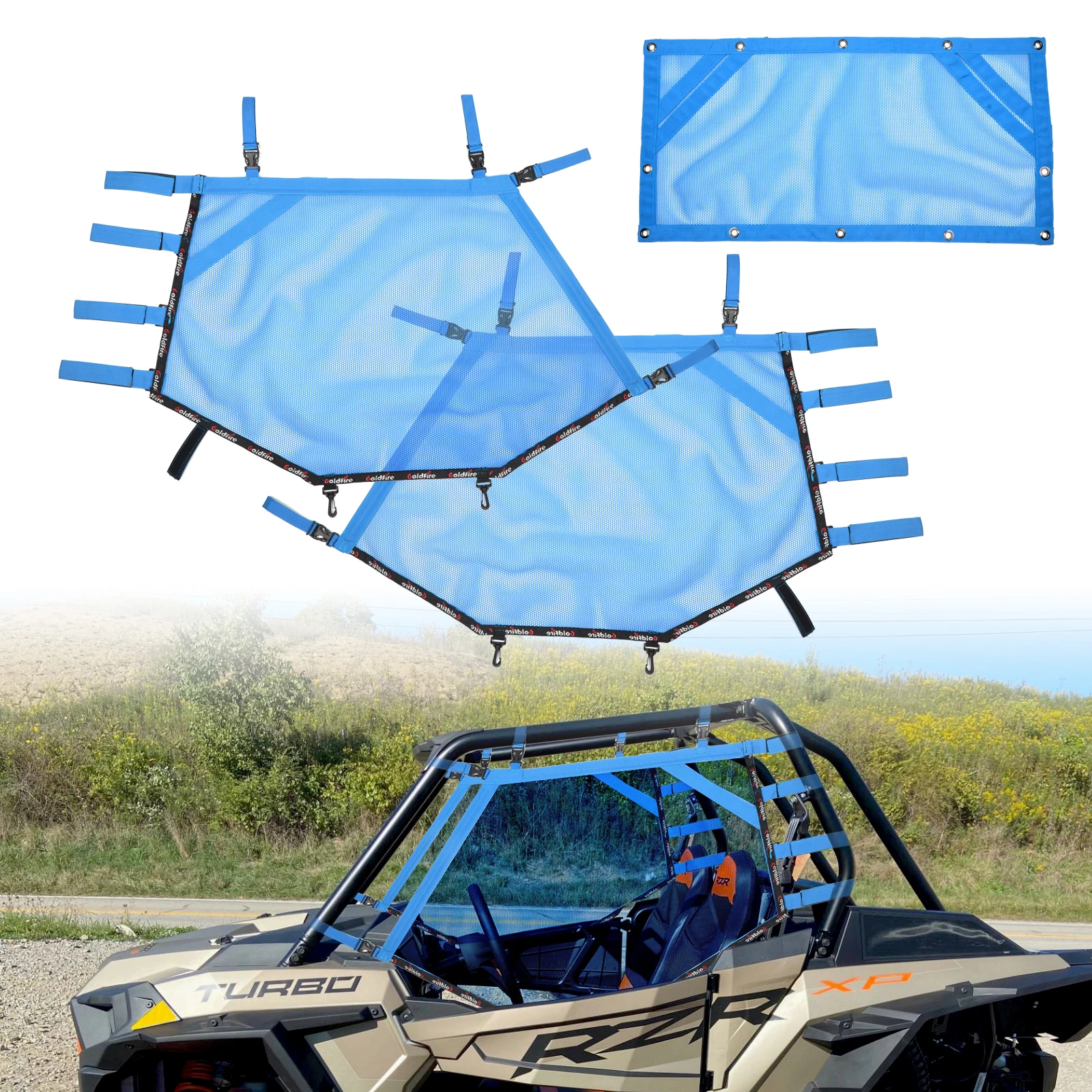 

UTV Window Net Shade Shield Cover Left Right & Rear Window Shield Fits for Polaris RZR 1000 XP Turbo POLARI RZR 500 570 800 900