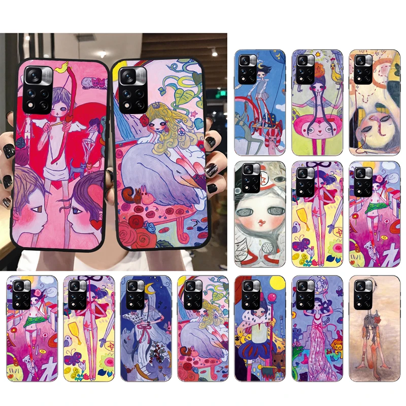 

Phone Case For Xiaomi Redmi Note 12Pro 11 11S 11T Pro 10 9Pro Note10S Redmi 10 9 10C 9C Aya Takano Tarot Card Case