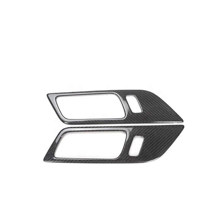 

Real Carbon Fiber Car Door Inner Handle Door Bowl Cover for Ford Mustang 2015up Interior Trim Accessories