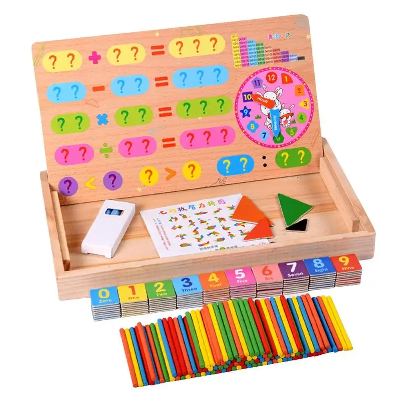

Счетные палочки, цифры и обучающие часы, Обучающие Математические Игрушки для детского сада, монтессори игрушка для мальчиков и девочек, по...