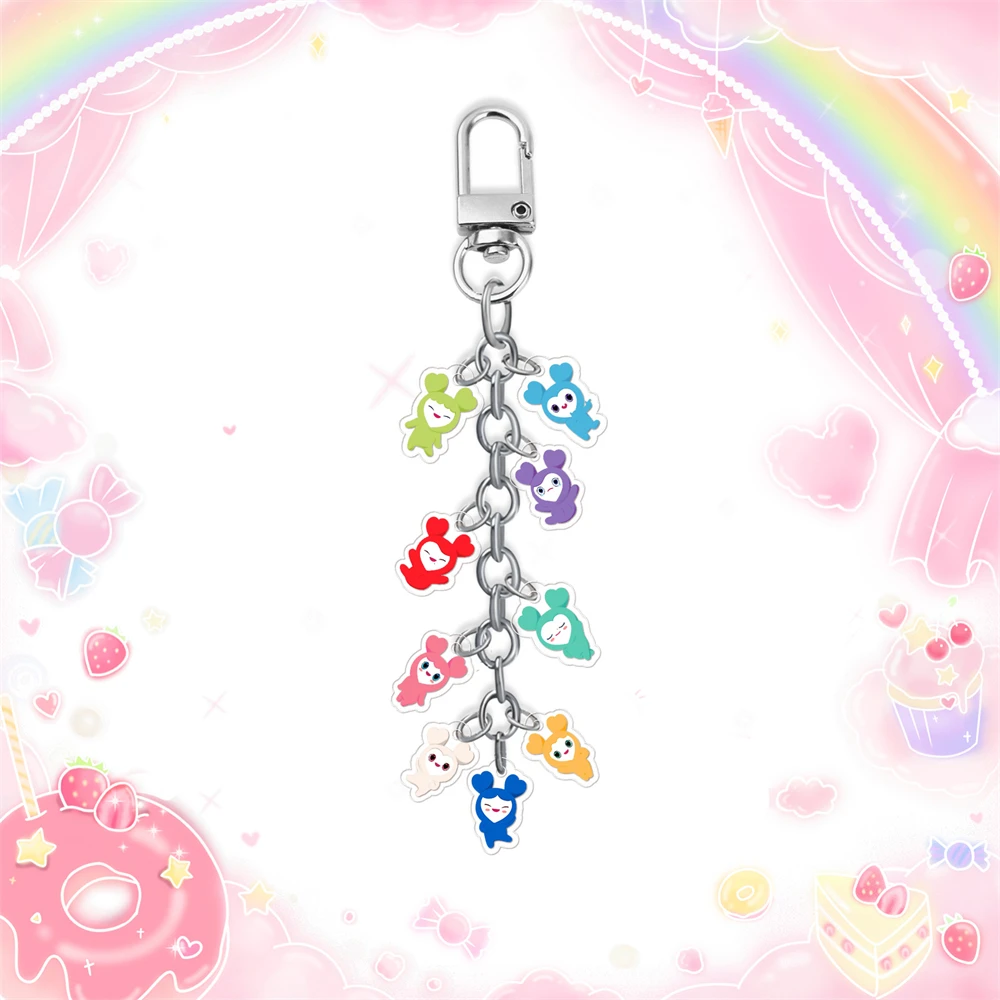 Брелок KPOP (G)I-DLE TWS ILLIT RIIZE ITZY Babymonster ZB1 мультяшный акриловый длинный брелок-цепочка