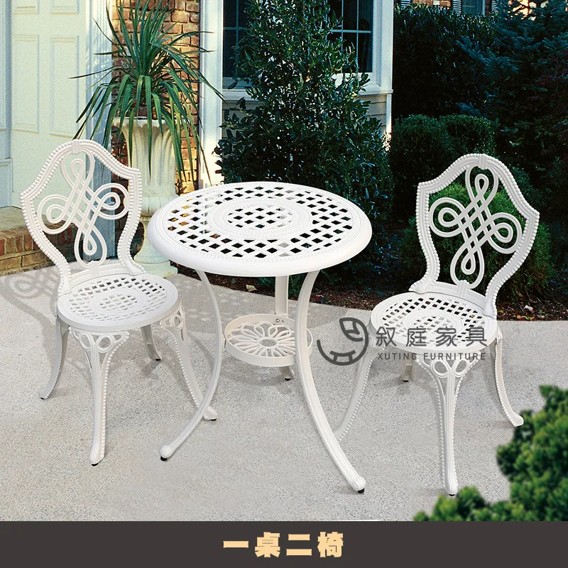 Balcony Outdoor Leisure Table And Chair Combination Garden European Iron Cast Aluminum Furniture