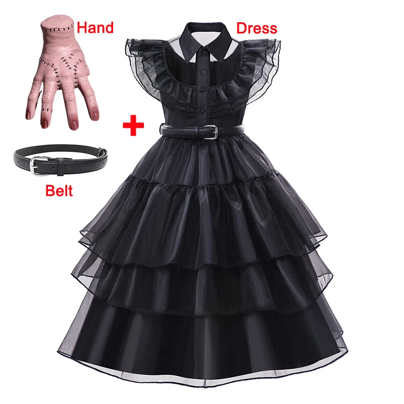 Детское готическое платье для косплея по мотивам фильма среду