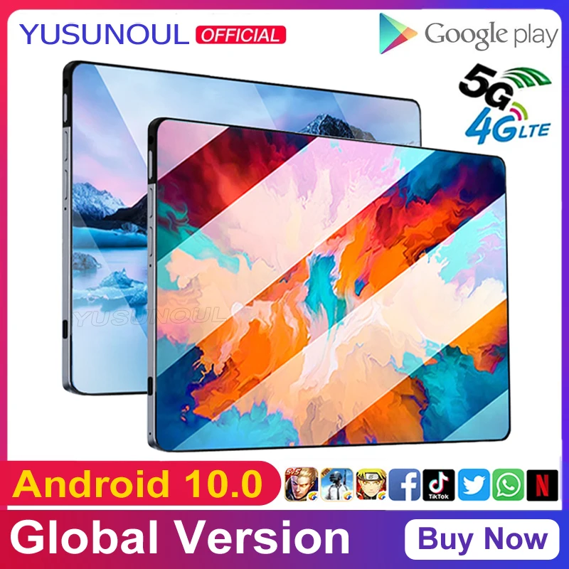 High-Quality Fast For Games/Videos Play store 10.1 Inch 1920*1200 IPS Screen 5+13MP Dual Camera 8GB+28GB Phone Call 5G Wifi Tab