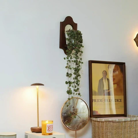 Европейское подвесное винтажное настенное зеркало с полкой из цельного дерева, подсвечник для ароматерапии, декоративная настенная стойка для гостиной, дома