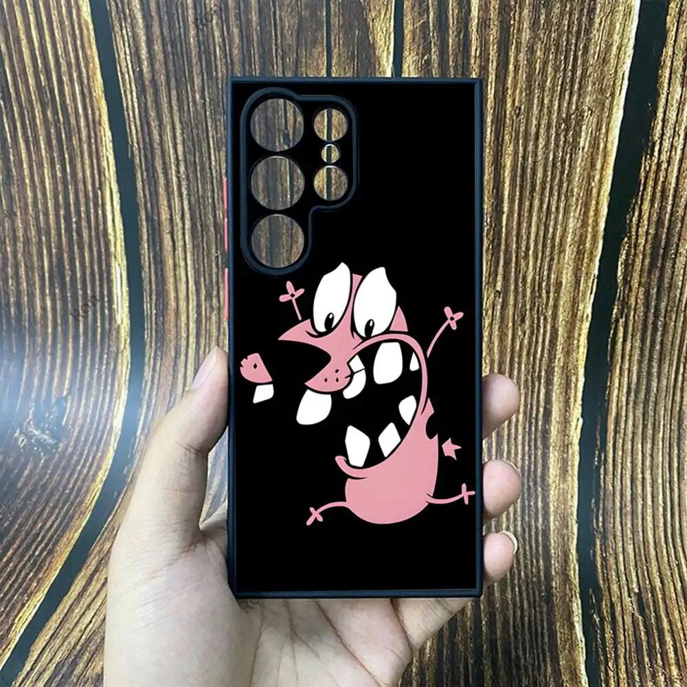 Чехол для телефона COUR-AGEOUS C-cowardlys Dog Samsung S25 Ultra S23 S24 Fe S21 S22 Plus Matte Cover