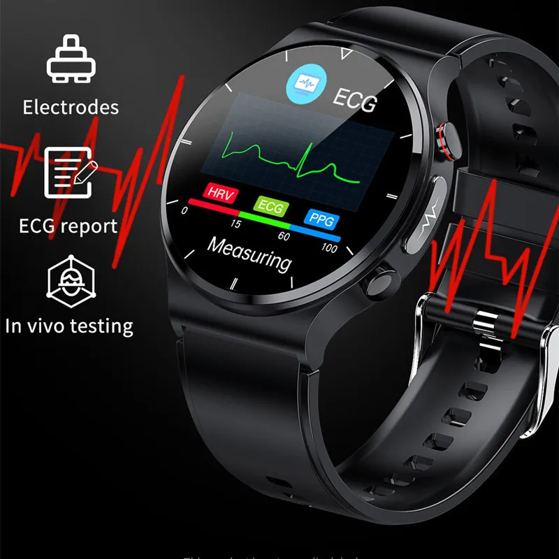 

E88 Health Smart Watch Blood Sugar Men ECG+PPG Body Temperature Blood Pressure Heart Rate Wireless Charger Smartwatch HD