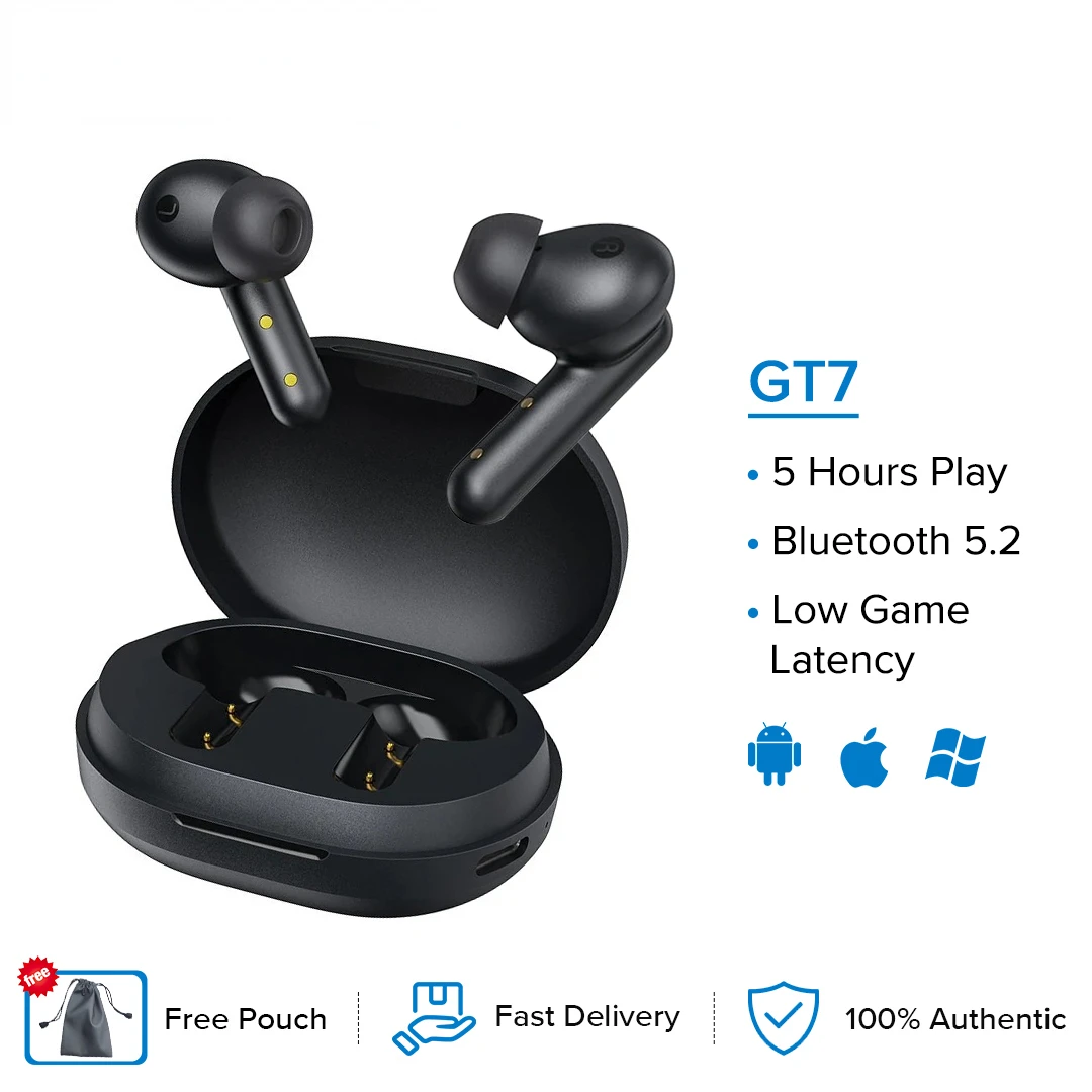

NEW GT7 Wireless Earphones TWS Fone Bluetooth AAC Game Headphones Call Noise Cancellation Low-latency Headset for IOS Android