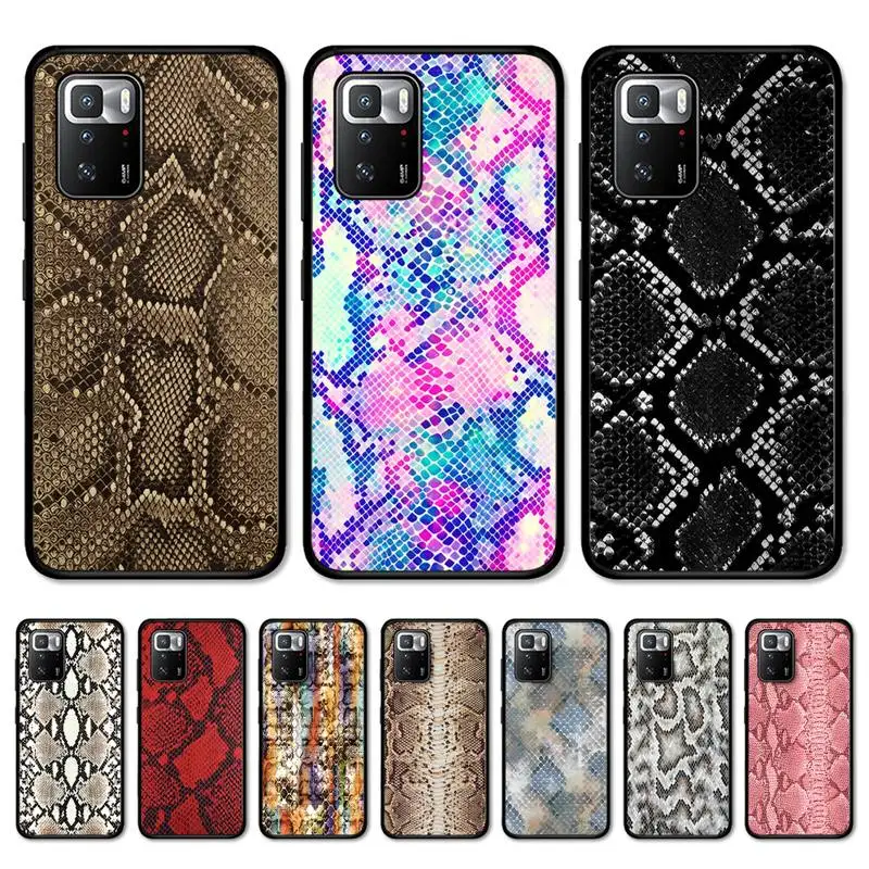 

Snake Skin Phone Case for Redmi 5 6 7 8 9 A 5plus K20 4X S2 GO 6 K30 pro