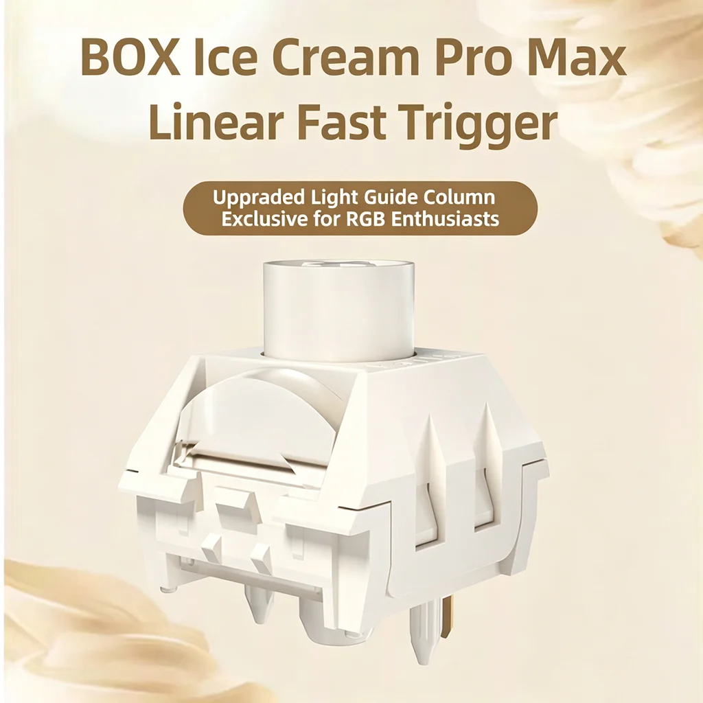 Фото Свитчи Kailh Ice Cream Pro Max FULL POM, 5-контактные линейные переключатели с улучшенной световодной колонной для RGB-клавиатур. №1