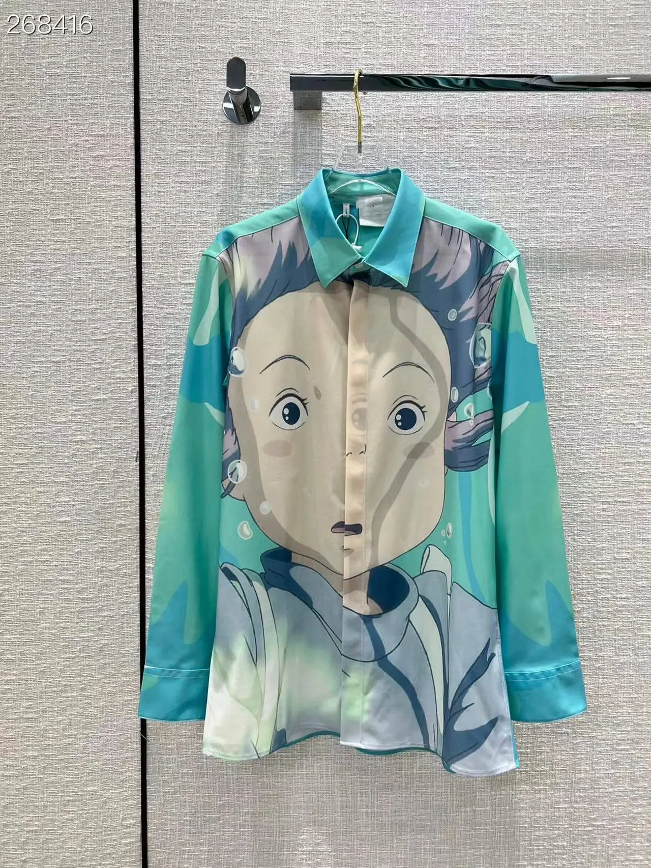 

High-Quality Sicily Fashion Runway Women's Shirt 100% Cotton Print Big Loose Elegant Blouse For Single Breasted Summer 2022