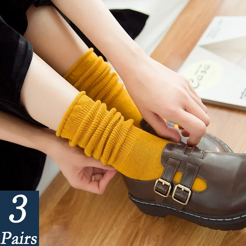 3 пары/партия женские свободные носки в японском стиле