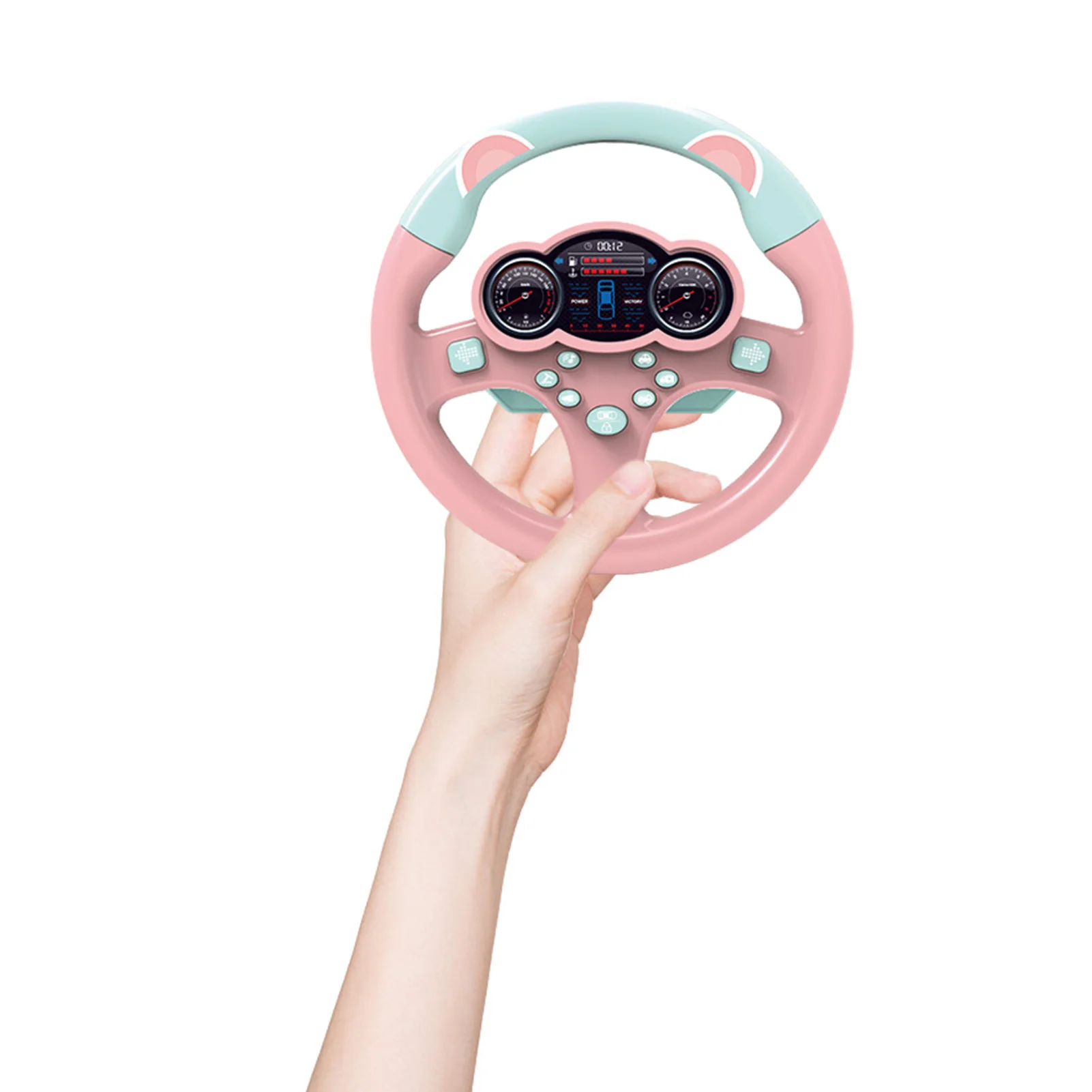 

Toddler Steering Wheel Toy With Music And Light For Boys Girls Portable Pretend Driving Toy With Suction Cup Simulation Car