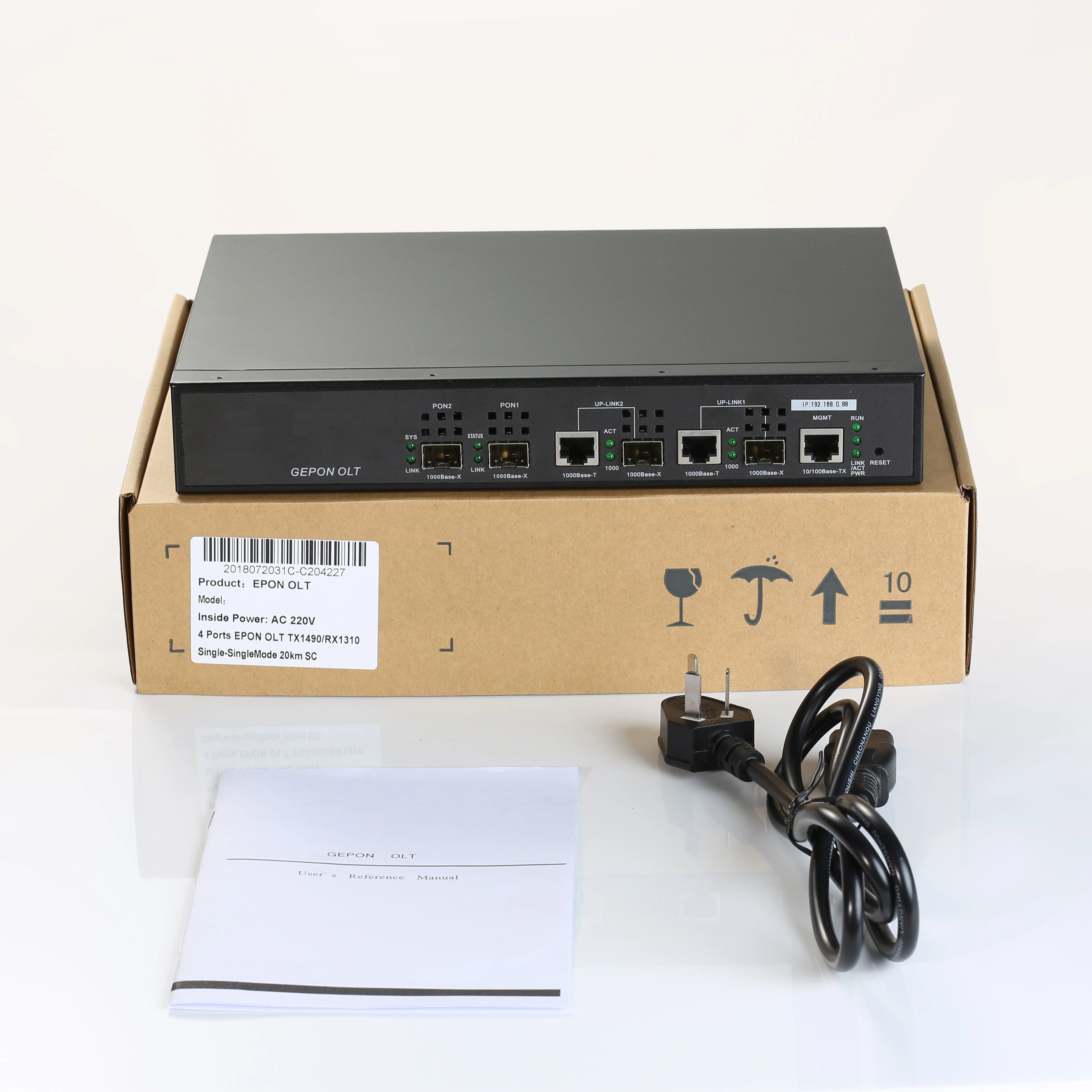 

ftth olt epon2port olt supply fttx onu including 2sfp px20+++