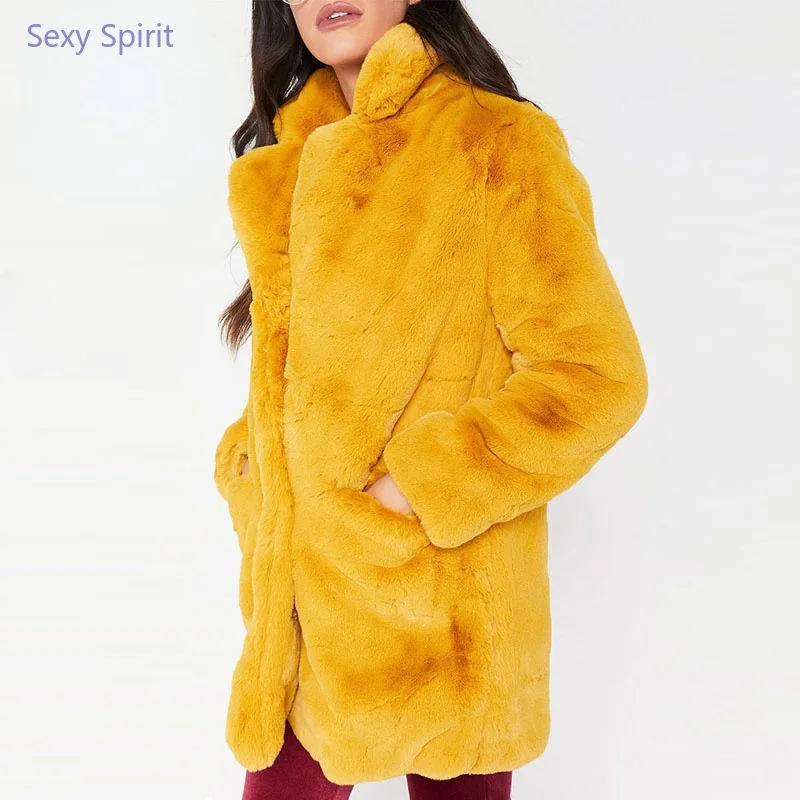 Fashion Winter Jacket Women  Casual Women Faux Fur Coat Black Plus Size Jackets Plush Coat Oversized Casaco Feminino Jaqueta