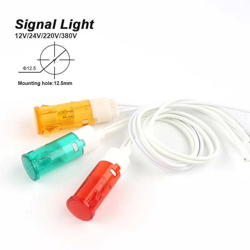 неоновый Индикатор 12/24/220/380 В постоянного тока