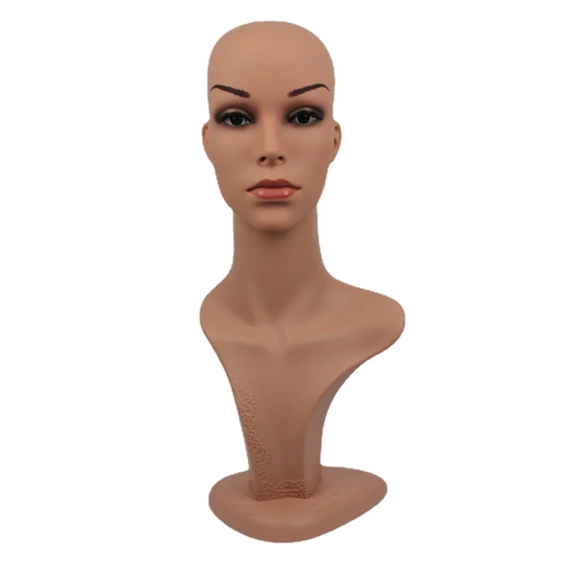 

PE Simulation Female Mannequin Dummy Head Model with Long Neck for Wig Sunglass Jewelry Hats Display