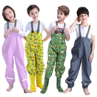 2022 summer pu waterproof pants for children sports baby girls rain overalls outdoor kids boys trousers autumn toddler clothes