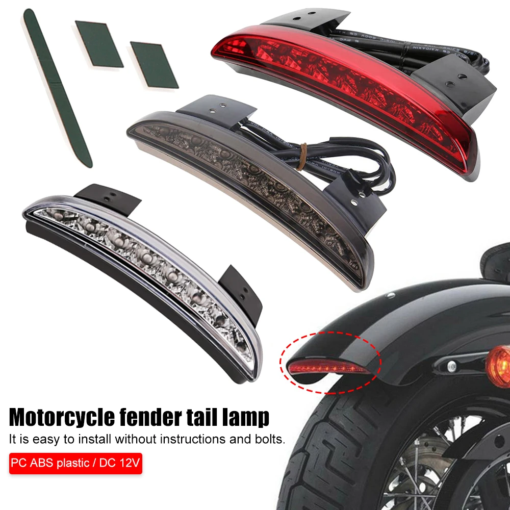 Fiets Licht Motorfiets Led Spatbord Rand Remlicht Achterlichten Licht Voor Bobber Chopper Waterdichte Tail Solar Fietsen Licht