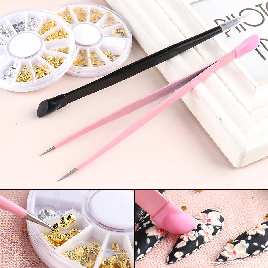 

Двусторонний силиконовый пинцет для ногтей, прижим для накладных ресниц, зажим для ногтей, инструмент для макияжа, наклейки, стразы, оборудо...