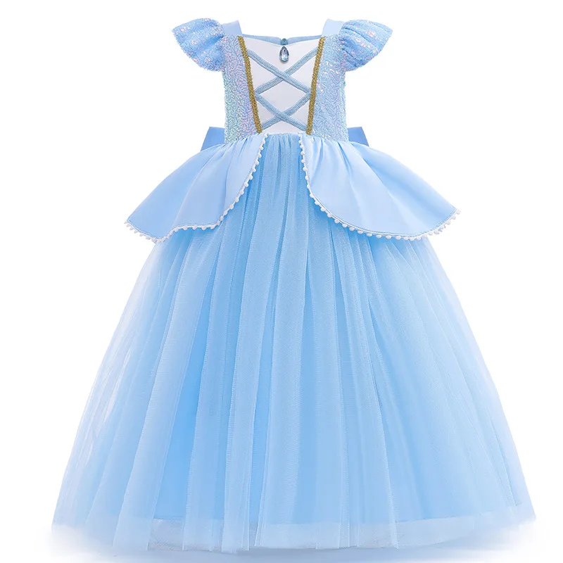 

Cross-Border Hot Girl's Gown Cinderella Cosplay Princess Dress Sequin Stitching Mesh Children's Dress